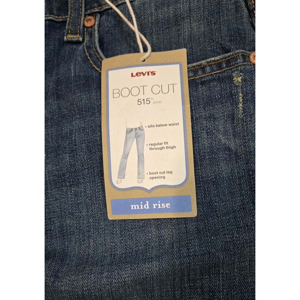 Levi's 515 Bootcut Womens Jeans Medium Wash Embellished Flap Pockets Size 6M NWT - Picture 7 of 13